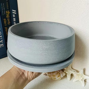 Large Round Bowl Mold, Silicone, Flower Pot Succulent Cement Planter, Concrete Tray Decorative Indoor Plant Plaster Casting Tool Home  Decor