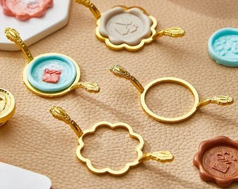 Lakzegelvormhouder, metaal, bloemmotieven, stempelbasis, bevestigingsbasis, trouwkaarten maken, verpakkingsaccessoires, ondersteuning envelopafdichting