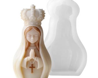 Praying Angel Girl Mold, Silicone, DIY Religious Candle Making, Soap Crafting Aromatherapy Craft Plaster Resin Ornaments Home Decor Casting