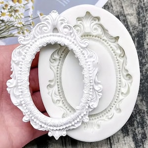 Photo Frame Making Mold, Silicone, European Style Picture Holder, Gypsum Epoxy Resin Plaster, Cement Casting Material, Home Decorative Craft