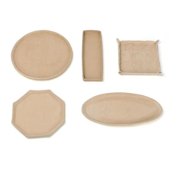 BENECREAT 3pcs Moule De Poterie Rond - Plaque En Céramique Formant Le Moule En Bois, Pour Découpe D'Argile Et Plaques De Céramique