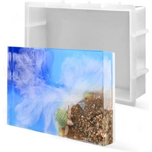 Moldes de resina de silicona, gran expositor rectangular de estantería, moldeo de epoxi, conservación de flores, fundición de cristal, elaboración de decoraciones para el hogar y la oficina.