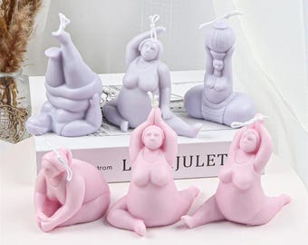 3D Plump Woman Body Candle Molds, Silicone, Various Styles, DIY Aroma, Human Torso Resin Soap, Wax Gypsum Molding, Home Decoration Ornaments
