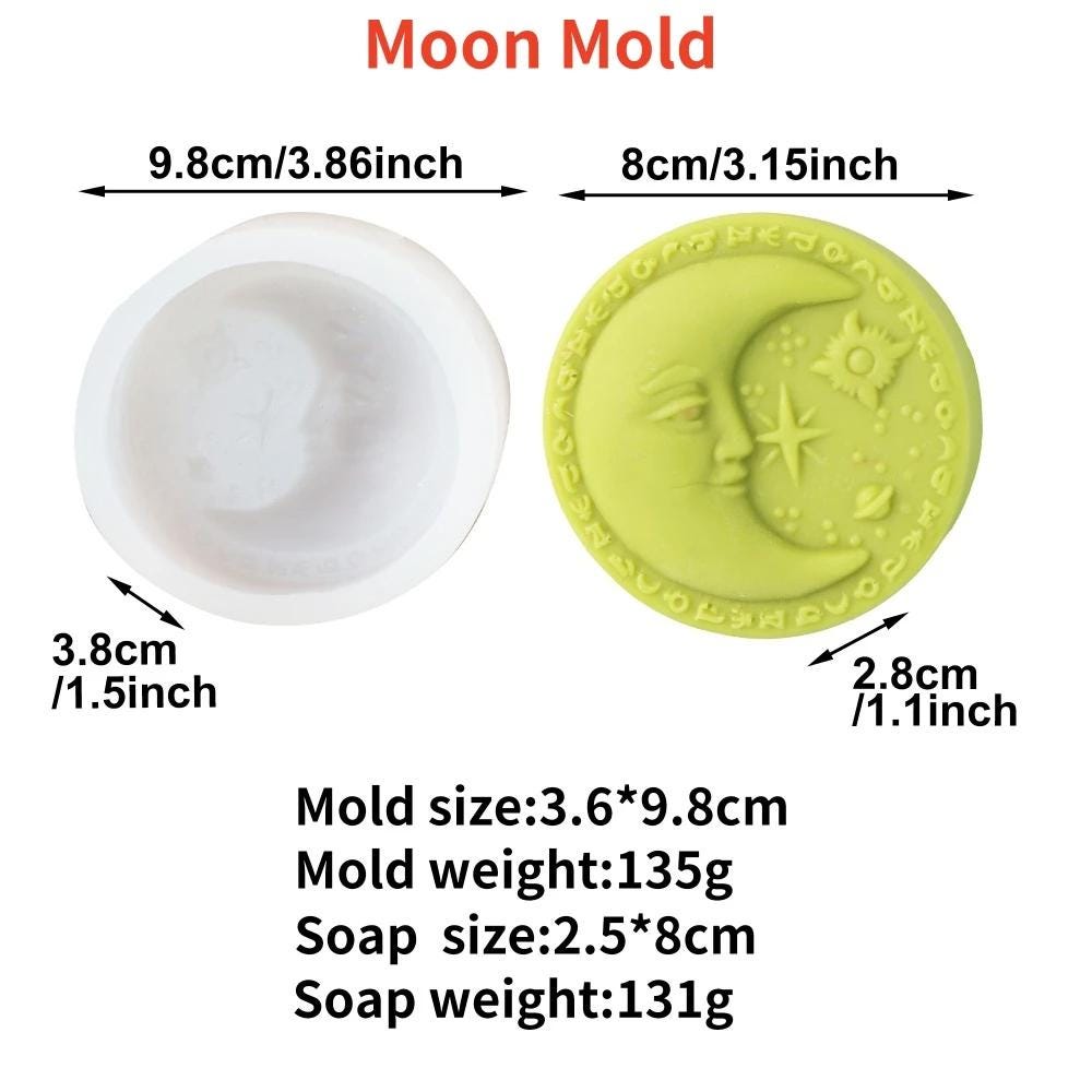 Kasmole Moule Silicone Visage De Soleil Et Lune - Moule Bougie, Savon, Résine Et Chocolat 3D