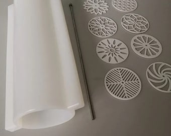 Strumento per realizzare sapone caleidoscopio con asta in acciaio inossidabile, set di 8 dischi floreali misti, kit fai da te circolare e rotondo da 1000 ml