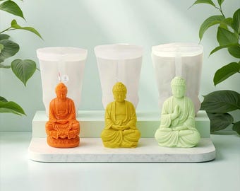 Buddha Silicone Mold, Various Styles, DIY Candles, Sculpture Resin Figurine, Gypsum Concrete Plaster, 3D Statue Casting, Home Garden Decor