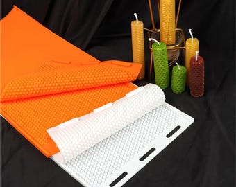 Beeswax Foundation Sheet Mold, Silicone, Flexible Beehive Wax Press, Beekeeping Crafts, Handmade Candle Making, Honeycomb Frame Preparation