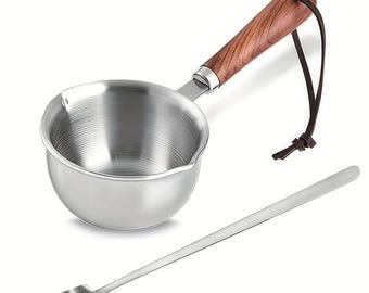 DIY Candle Making Kit, 2pcs, 150ml Stainless Steel, Soy Wax Melting Pot, Mixing Spoon, Aromatherapy Making Accessories, Home Fragrance Craft
