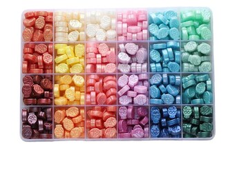 24 kleuren zegellakkralen, kleine visvorm, gevlamde lakkorrels, doe-het-zelf-uitnodigingen, verzegeling, brieven, plakboeken Decoratieve stempelzegels