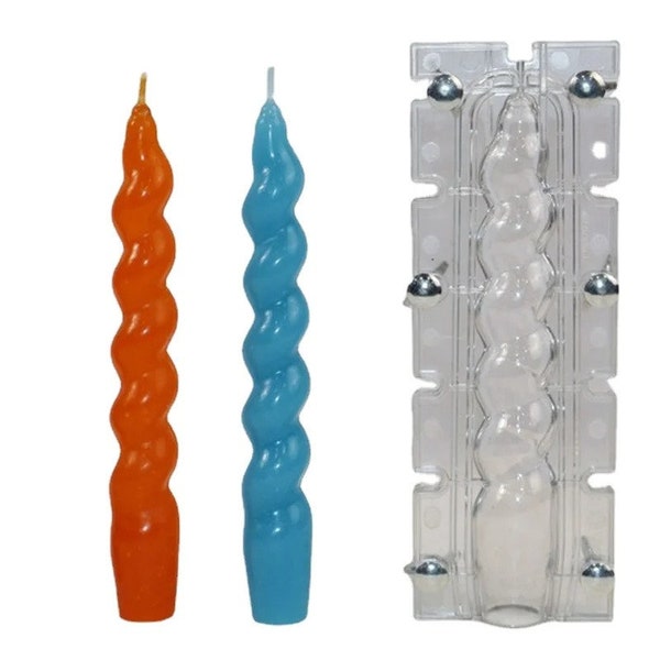 Spiral Plastic Candle Mold, Long Twist Clear Pattern, for DIY Handmade Scented Candle, Home, Wedding Aromatherapy Candlestick Molding Tool