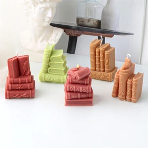 Stampo per candele a forma di libro 3D, in silicone, per lavoretti fai da te a tema letterario, in gesso, resina epossidica, cemento e gesso, strumento creativo per la colata, ornamento per la decorazione della casa.