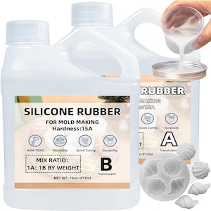 Liquid Silicone Rubber, 32oz, Translucent, Super Elastic, Mold Making Material, Resin Casting, Candles Crafting, Soap DIY Crafts Accessories
