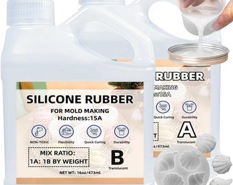 Liquid Silicone Rubber, 32oz, Translucent, Super Elastic, Mold Making Material, Resin Casting, Candles Crafting, Soap DIY Crafts Accessories