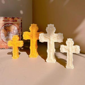 Moule en silicone croix, conception 3D, modèle flexible, outils de fabrication d'arômes de bougies faites main bricolage, cadeaux article religieux, décorations de maison en résine de gypse