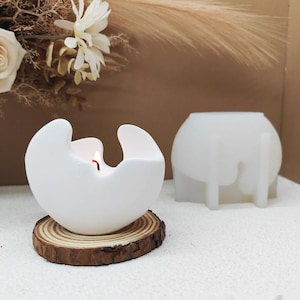 Eggshell Shape Candle Cups, Silicone, Gypsum Resin Plaster Casting, Cement Crafts, Home Unique Arts Decoration, Desktop Decorative Ornaments