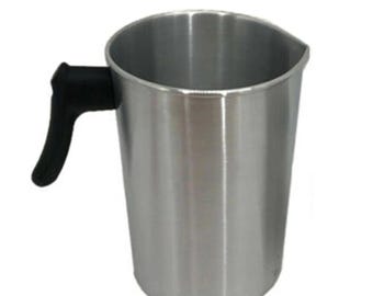 Aluminium smeltgietpot, ergonomisch, veiligheidshandvat, voor doe-het-zelf handgemaakte kaars, waxhouder, grote capaciteit, benodigdheden voor het maken van aromatherapie