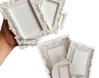 3-Piece Frame Molds, Flexible Silicone, Epoxy Resin, Plaster Casting, Polymer Clay Molding, Craft Decorating Tool, Home Ornament Decoration