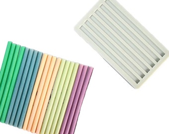 Wax Stick Silicone Mold, Flexible, Easy to Demold Tray, for DIY Handmade Long Aromatherapy Candle, Table Decoration, Casting Craft Supplies