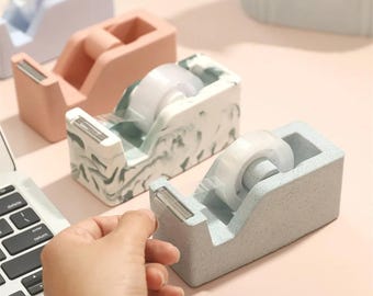 Tape Dispenser Silicone Molds, DIY Concrete Cement Jesmonite Stationery Holder Making, Handmade Minimalist Office Desk Resin Organizer Tools