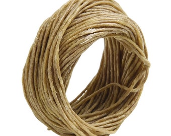 Organic Hemp Beeswax Candle Wick, 1 Roll, Natural, Burns Brighter, Well Coated Twine, for DIY Handmade Candlestick, Tealights, Bags, Craft