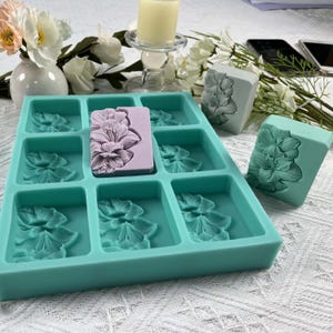 9-Cavity Silicone Mold: Soap, Candle, Resin Casting - DIY Crafting