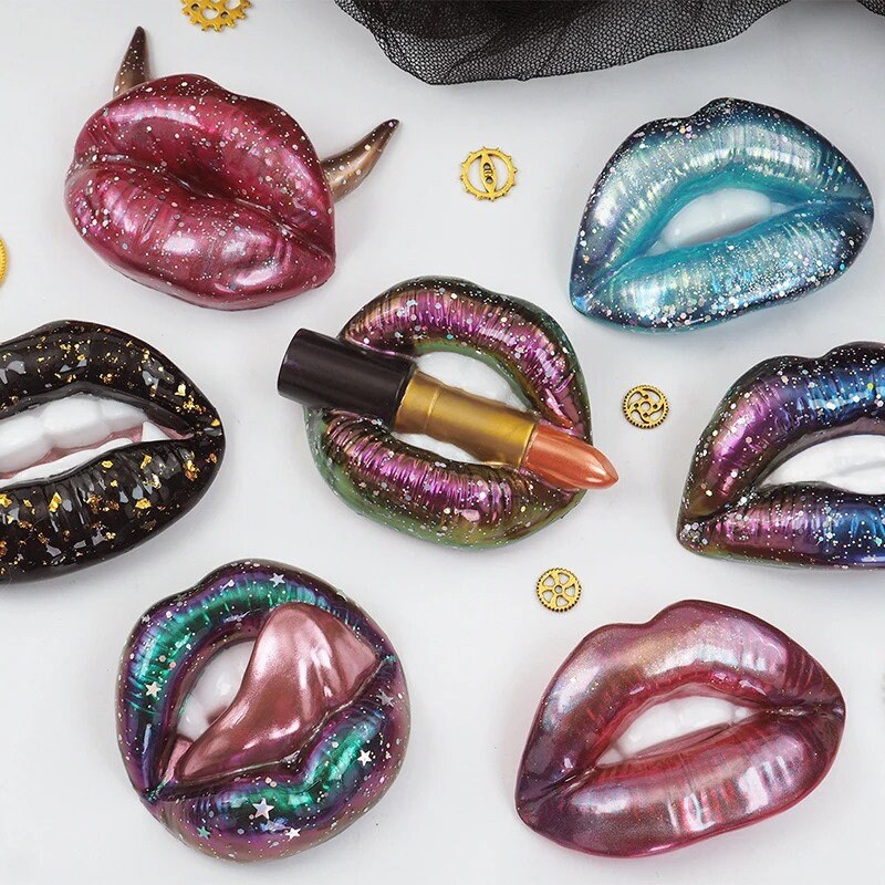3D Lady Lip Silicone Mold, Epoxy Resin Mouth Shaped Mold, Assorted