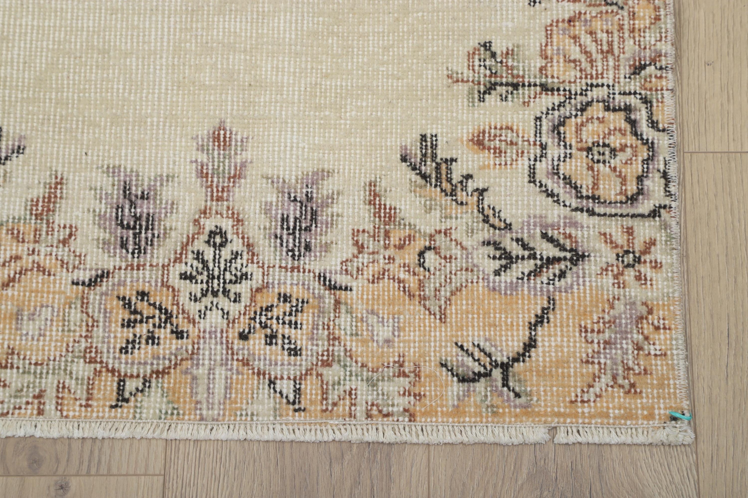2x6 Vintage Oushak Turkish Rug, Faded Anatolian Wool - Etsy