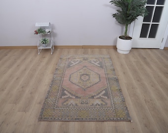 4x6 Muted Rug, Anatolian Rug, Vintage Rug, Faded Rug, Turkish Vintage Rug,Vintage Turkish Rug,Oushak Vintage Rug,Wool Rug,Turkish Rug,34817