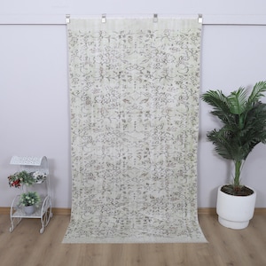 4x8 türkischer Vintage Teppich, 4x8 Teppich, Vintage türkischer Teppich, Oushak Teppich 4x8, Anatolischer Teppich, Naturteppich, Neutraler Teppich, Boho Teppich, 27379