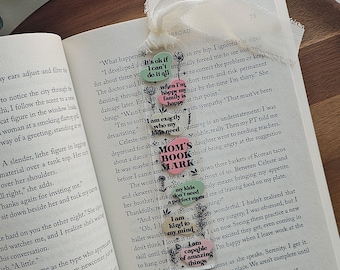 Marcador de livros em acrílico "Seja uma Mamãe Gentil", presente para amantes de livros, com pingente de fita.