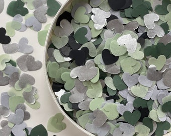 Green Rustic Wedding Confetti | Biodegradable Tissue Paper Confetti | Baby Shower Confetti | Confetti Surprise | Confetti Hearts | Birthday