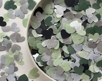 Green Rustic Wedding Confetti | Biodegradable Tissue Paper Confetti | Baby Shower Confetti | Confetti Surprise | Confetti Hearts | Birthday