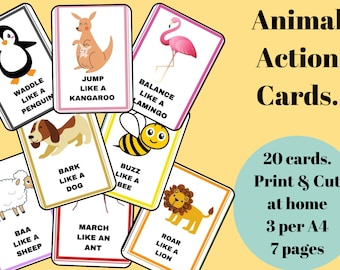 Act Like An Animal - Card Game - For toddlers and children - Family Fun