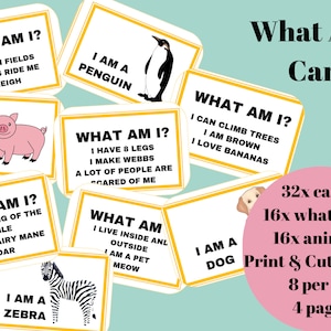 What Am I? - Animal Matching Card Game for Children