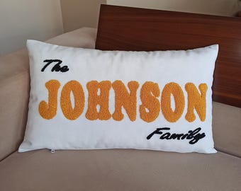 Almohada personalizada con aguja perforada, almohada con nombre personalizado, almohada con monograma, almohada con monograma, almohada con monograma, almohada personalizada, almohada con nombre