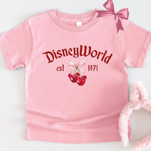 Disneyworld Cherry Shirt, Cherry Bow Shirt, Disneyland Coquette Gift T-Shirt, Cute Disney Top Shirt, Disney Coquette Tee, Mickey Bow T-Shirt
