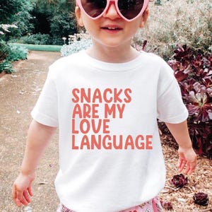 Snacks Are My Love Language Shirt, Snacks Lover Kids T-Shirt, Food Lover Shirt, Gift for Children Shirt, Birthday Gift Shirt, Funny Kids Tee