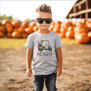 Customized Golf Cart Shirt, Custom Golf Cart Toddler Shirt, Personalized Golf Cart Shirt, Kids Name Golf Cart Shirt, Golf Lover Family Shirt