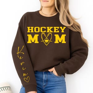 Custom Hockey Mom Sweatshirt, Hockey Hoodie, Hockey Mom Sweater, Hockey Sweater Gift for Mom, Personalized Hockey Hoodie, Hockey Mom Gift,BP