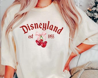 Disneyland Shirt, Disneyland Cherry Tshirt, Pink Disneyland Shirt, Disneyland Shirt Women, Disneyland Mickey, Disneyland Shirt For Girls