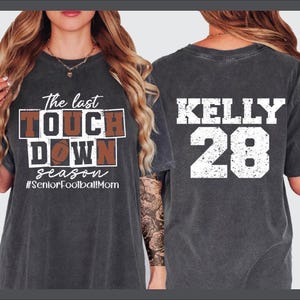 Custom Senior Football Mom Shirt, Class of 2024 Senior Tshirt, Touchdown Football Shirt, Sports Mom Gift Tee, Football Mom Number Gift