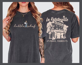 Disney Ratatouille Remy Tshirt, Little Chef Paris France Front and Back Shirts, Gusteau&#39;s Disneyland Trip Tee, Family Vacation Gifts, BP
