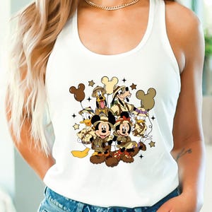 Disney Safari Tank Top, Magic Kingdom Tank Top for Her, Family Vacation Crop Top, Mickey And Friends Racerback, Summer Animal Kingdom V-Neck
