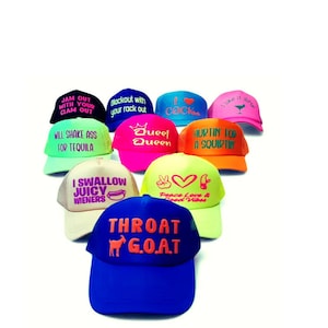Funny Trucker Hat: Inappropriate Adult Humor Gag Gift, Custom Neon Unhinged Hats