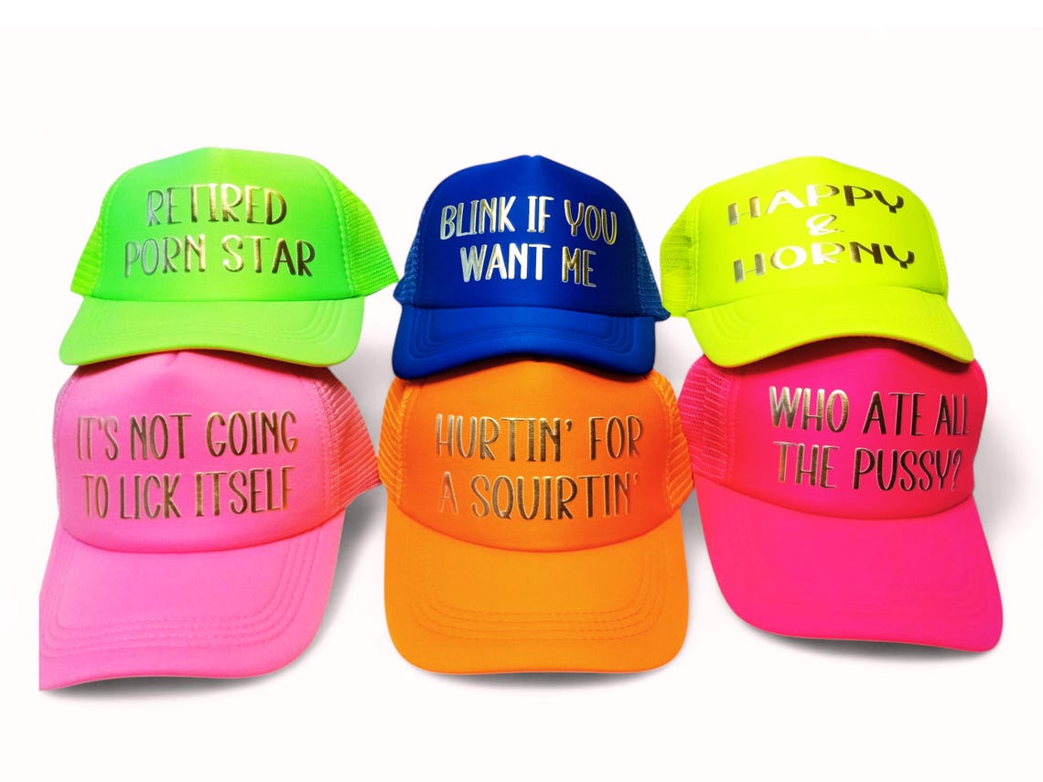 Custom Funny Inappropriate Trucker Hat - Bachelorette Party Girls Trip ...