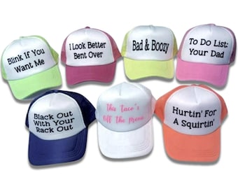Casquette trucker noire ombragée avec votre rack - Casquettes trucker rigolotes personnalisées