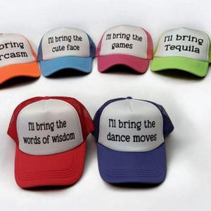 Gorra de camionero personalizada con frase divertida: despedida de soltera, viaje de chicas