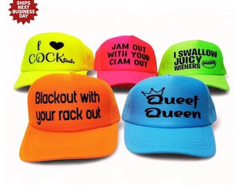 Funny Trucker Hat Roulette Pack - Unhinged Bachelorette Party Hats - Bridal party Girls Trip 2026