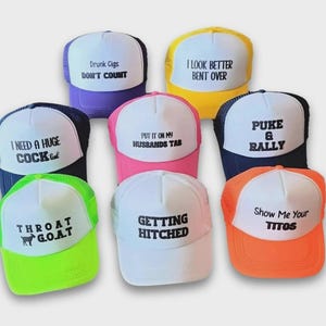 Sombreros de fiesta con estampado de globo, gorra de tripulación personalizada, gorra de camionero totalmente personalizable para fiestas en la piscina, vacaciones en la playa, sombreros de neón, sombreros para las vacaciones de primavera
