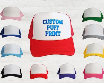 Casquette trucker 3D personnalisée en mousse soufflée — Casquette en résille métallique pour homme ou femme — Casquette personnalisée amusante à imprimé bouffant avec snapback entièrement réglable